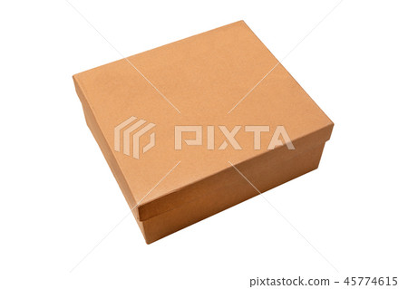 Brown closed cardboard box isolated Brown closed cardboard box isolated 45774615