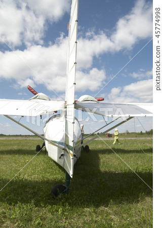 Hydroplane SK-12 Orion on little airport 45774998