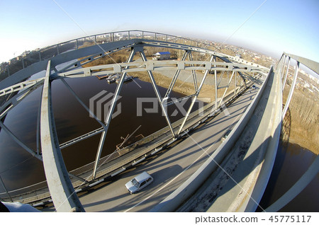 Chelyuskintsev automobile bridge. Tyumen. Russia 45775117
