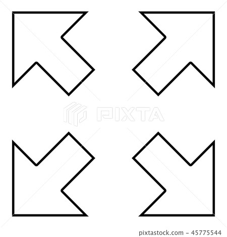 Four arrows pointing to different directions from Four arrows pointing to different directions from 45775544