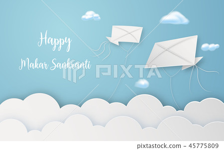 Happy Makar Sankranti festival with flying kites 45775809
