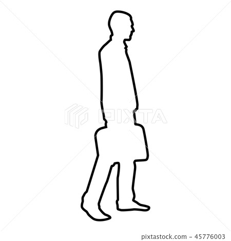 Businessman with briefcase step forward Man with 45776003