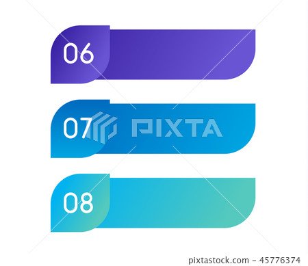 Layout workflow. Outline colorful menu for app interface. Number options. Web design elements for 45776374