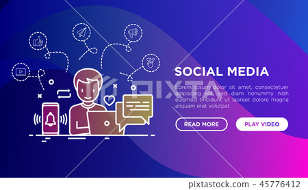 SMM manager is working with laptop SMM manager is working with laptop 45776412