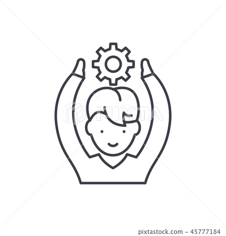 Employee potential line icon concept. Employee potential vector linear illustration, symbol, sign 45777184