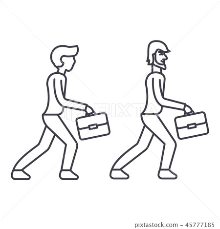 Employee competition line icon concept. Employee competition vector linear illustration, symbol 45777185