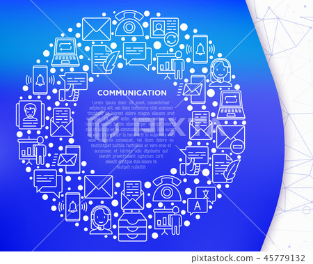 Communication concept in circle 45779132
