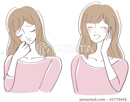 Anxiety pleasure woman illustration set 45779456