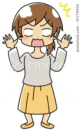 驚訝的女人插圖 驚訝的女人插圖 45779458