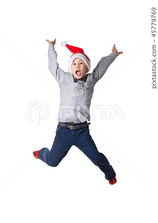 Happy boy jumping Happy boy jumping 45779769