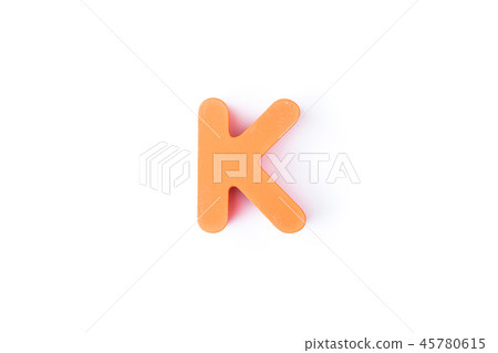 K letters in English on a white background. K letters in English on a white background. 45780615