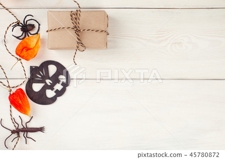 Halloween holiday background with pumpkin 45780872