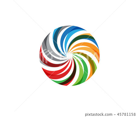 Rainbow vortex circle logo and symbols Rainbow vortex circle logo and symbols 45781158