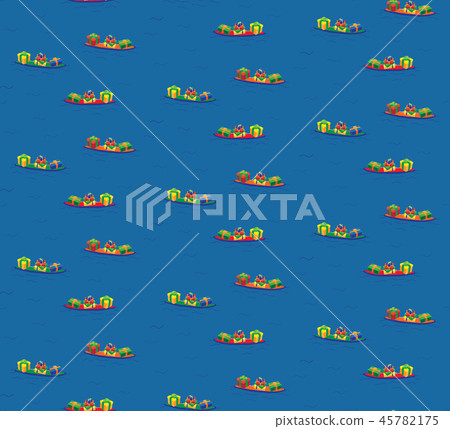 Gifts on surfboards - seamless repeating pattern. Gifts on surfboards - seamless repeating pattern. 45782175