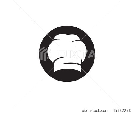 Chef hat logo and symbols black color vector icon 45782258
