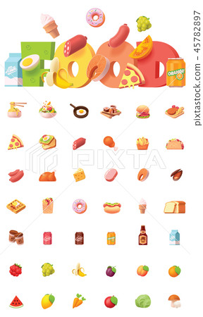 Vector food icon set Vector food icon set 45782897