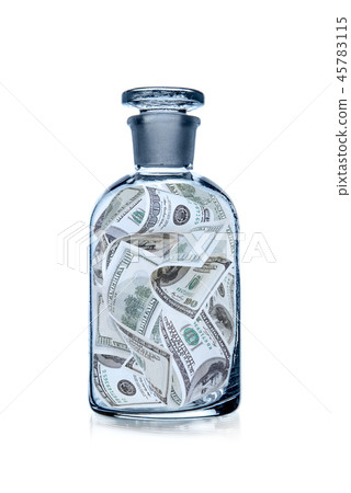 bottle with USA dollars 45783115