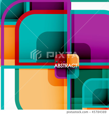Colorful round squares modern geometric background 45784389