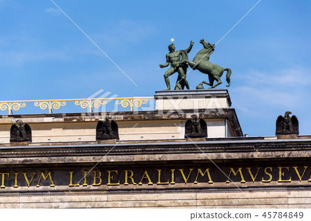 Horse with man sculpture on Altes Museum in Berlin Horse with man sculpture on Altes Museum in Berlin 45784849