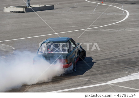 Drift car overcomes the track 45785154