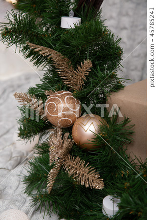 Christmas tree and Christmas decorations with balls 45785241