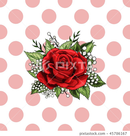Simply vector seamless pattern of light pink rose circles on a white background Simply vector seamless pattern of light pink rose circles on a white background 45786167