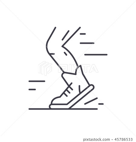 Sport running line icon concept. Sport running vector linear illustration, symbol, sign 45786533