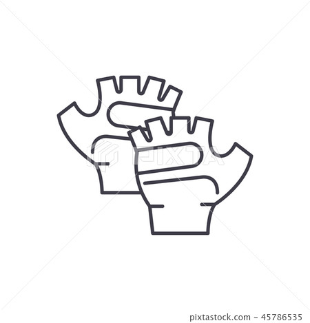 Sport gloves line icon concept. Sport gloves vector linear illustration, symbol, sign 45786535