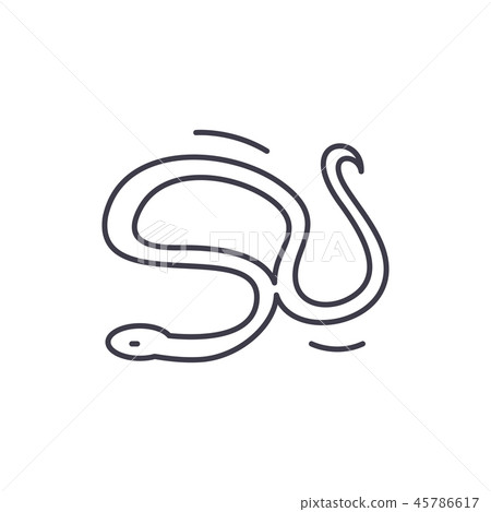 snake vector linear illustration, symbol, sign