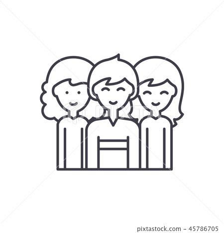 Sexual equality line icon concept. Sexual equality vector linear illustration, symbol, sign 45786705