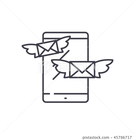 Sending messages line icon concept. Sending messages vector linear illustration, symbol, sign 45786717