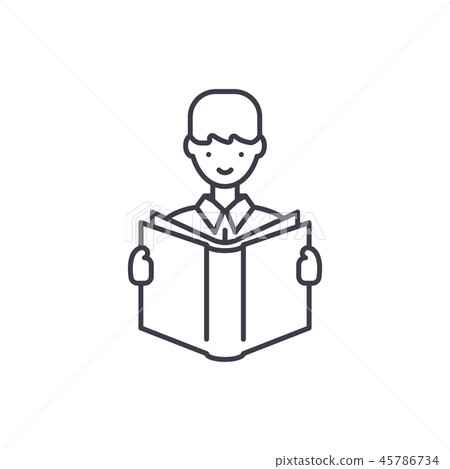 Selfeducation line icon concept. Selfeducation vector linear illustration, symbol, sign Selfeducation line icon concept. Selfeducation vector linear illustration, symbol, sign 45786734