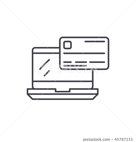 Online payment line icon concept. Online... - Stock Illustration ...