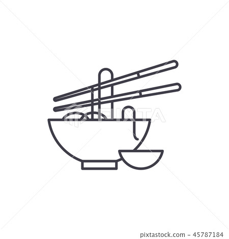 Noodles line icon concept. Noodles vector linear illustration, symbol, sign 45787184