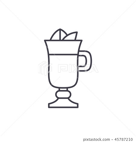 Mulled wine line icon concept. Mulled wine vector linear illustration, symbol, sign 45787210