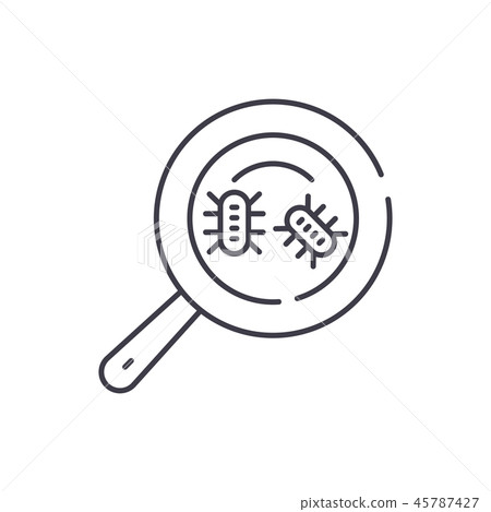 Microbial analysis line icon concept. Microbial analysis vector linear illustration, symbol, sign Microbial analysis line icon concept. Microbial analysis vector linear illustration, symbol, sign 45787427