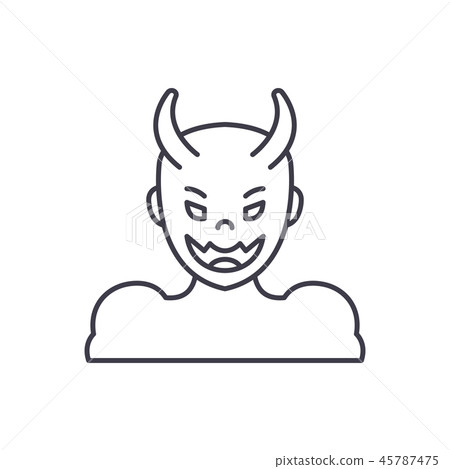 Devil line icon concept. Devil vector linear illustration, symbol, sign Devil line icon concept. Devil vector linear illustration, symbol, sign 45787475
