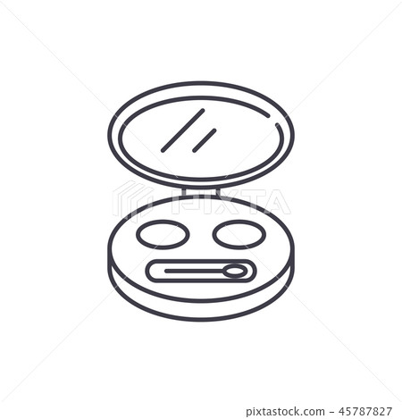 Cosmetic bag line icon concept. Cosmetic bag vector linear illustration, symbol, sign 45787827