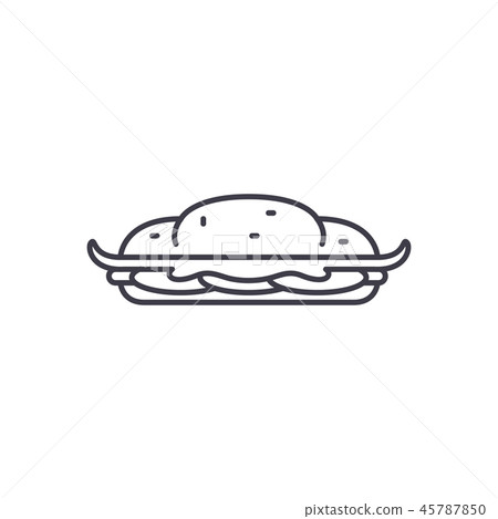 Cooking cake line icon concept. Cooking cake vector linear illustration, symbol, sign Cooking cake line icon concept. Cooking cake vector linear illustration, symbol, sign 45787850
