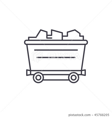 Coal car line icon concept. Coal car vector... - Stock Illustration ...