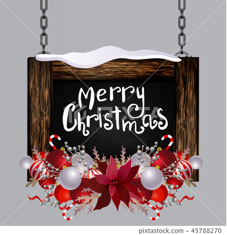 Vector wooden christmas board 45788270
