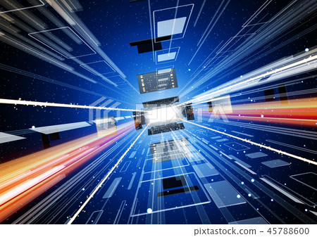 IT technology image slightly diagonal blue 45788600