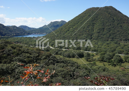 群馬縣榛名湖榛名高原榛名湖和榛名湖從索羅斯岩石看到 45789490