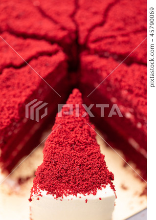 Red velvet cake close up shop. Red velvet cake close up shop. 45790069