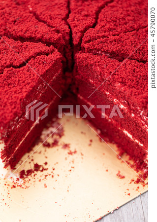 Red velvet cake close up shop. Red velvet cake close up shop. 45790070