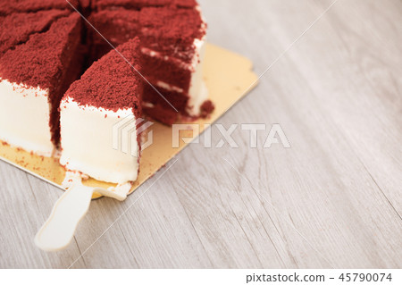 Red velvet cake slices. Red velvet cake slices. 45790074