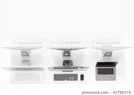 Modern computers white backgound. 45790578