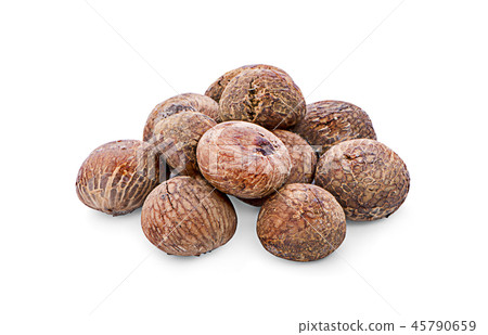 fresh betel nut on betel leaf isolated on white 45790659