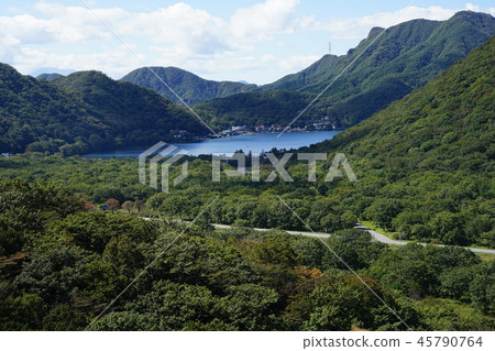 群馬縣榛名山榛名高原尤蘇格路從蘇蘇岩榛名富士和榛名湖 45790764