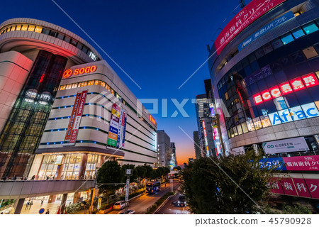 Night view of Omiya Station West Exit 45790928
